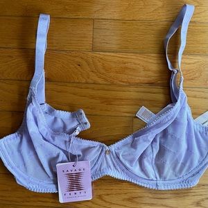 Savage Fenty flocked Unlined Logo Bra